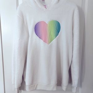 Unicorn hoodie with gold horn and rainbow mane🦄